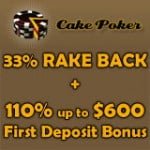 cake poker rake back