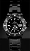rolex submariner watch in black