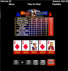 winner casino mobile video poker game